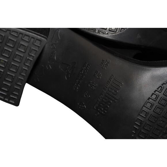 Melissa Black Jelly Block Heel Sandals Womens 9 Strappy PVC Platform Shoe - Picture 12 of 13